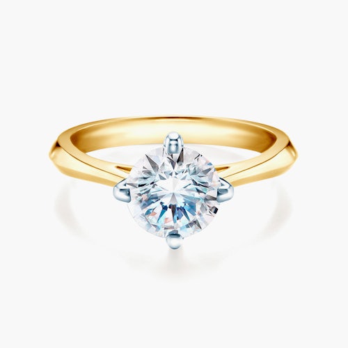 Pierścionek zaręczynowy The Light: dwukolorowe złoto, z diamentem